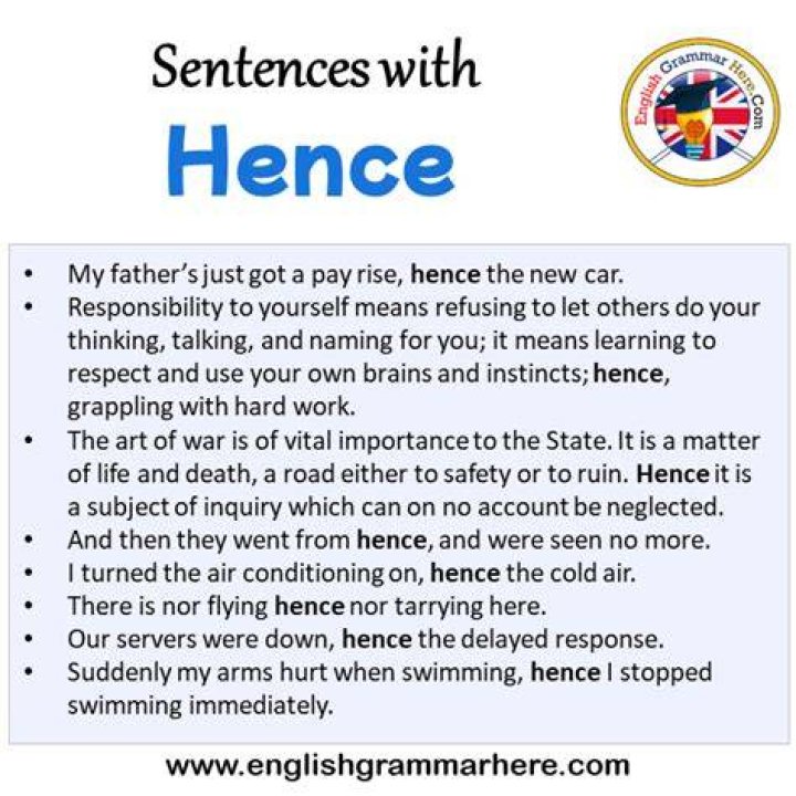 Whats a sentence for hence?
