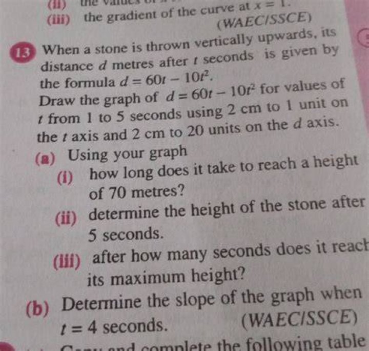 When a stone is thrown vertically upwards?